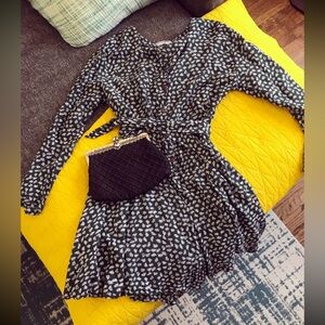 Vintage- Womens Green and White Floral Print Romper Dress